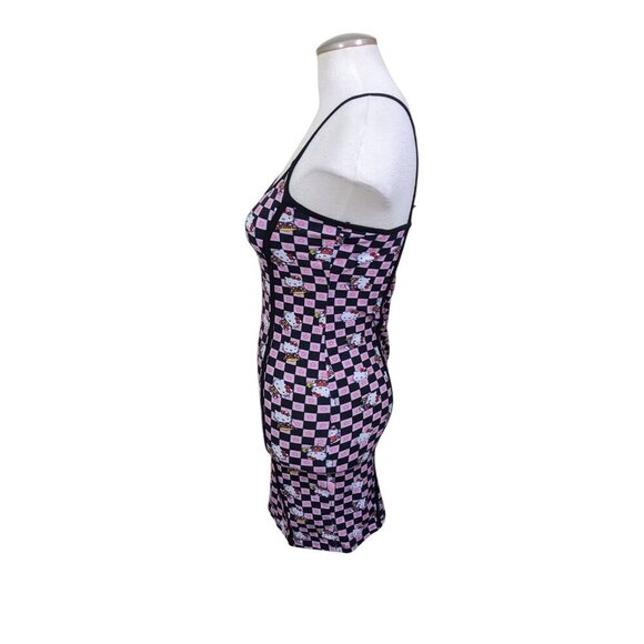 Sanrio Hello Kitty Womens Checkerboard Print Mini Dress Size 10 Strappy Coquette - Picture 6 of 9